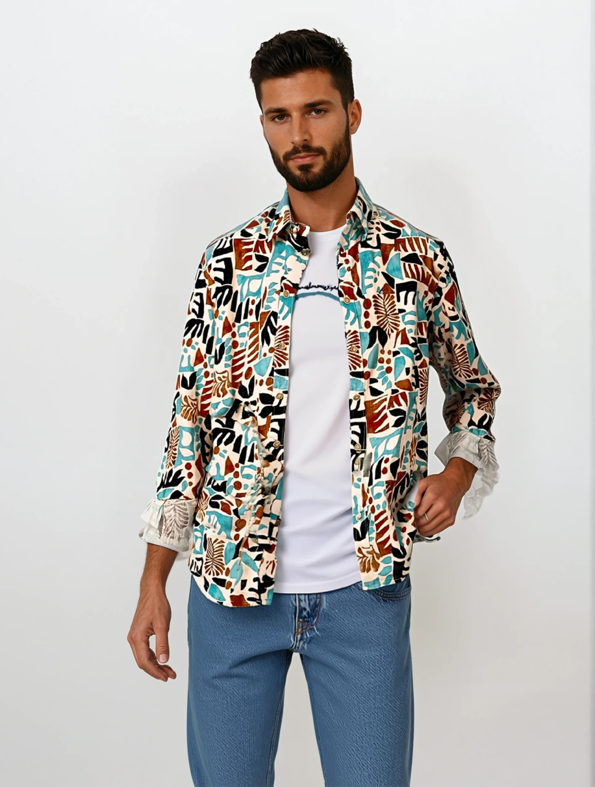 CAMICIA UOMO M/L 25S15CA/FLOLIN596 Tellini S.r.l. Ingrosso Abbigliamento